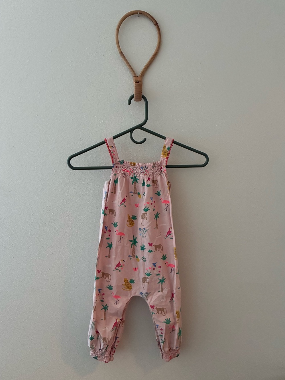 Baby Boden Jungle Romper in Pink